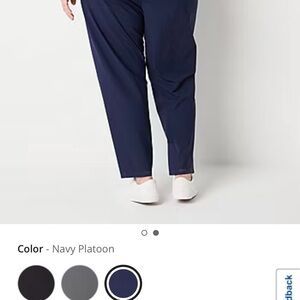 Navy Stylus Womens Plus 2X Ankle Mid Rise Pull-On Pant/Jogger